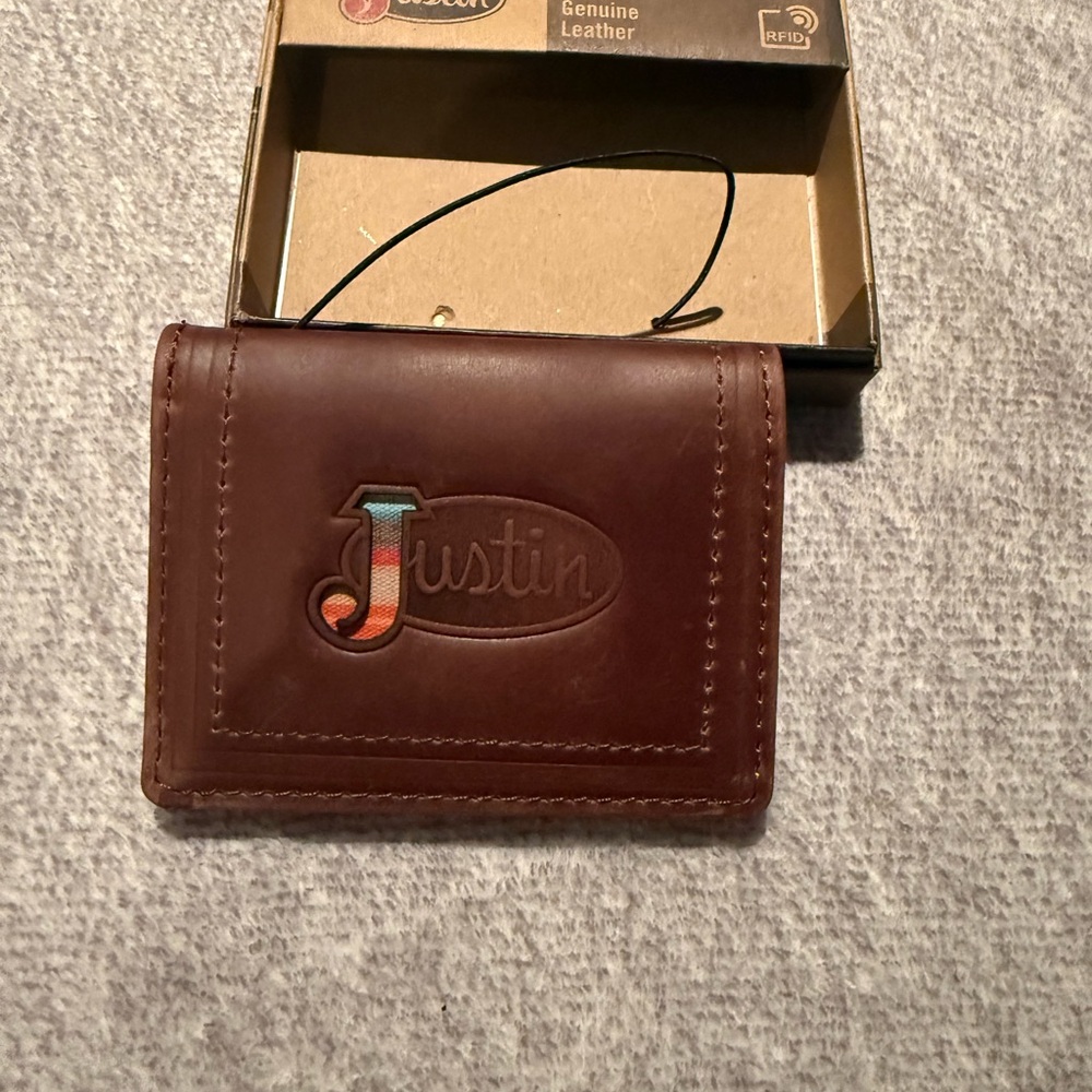 Justin Boots Brown Leather Wallet new card holder